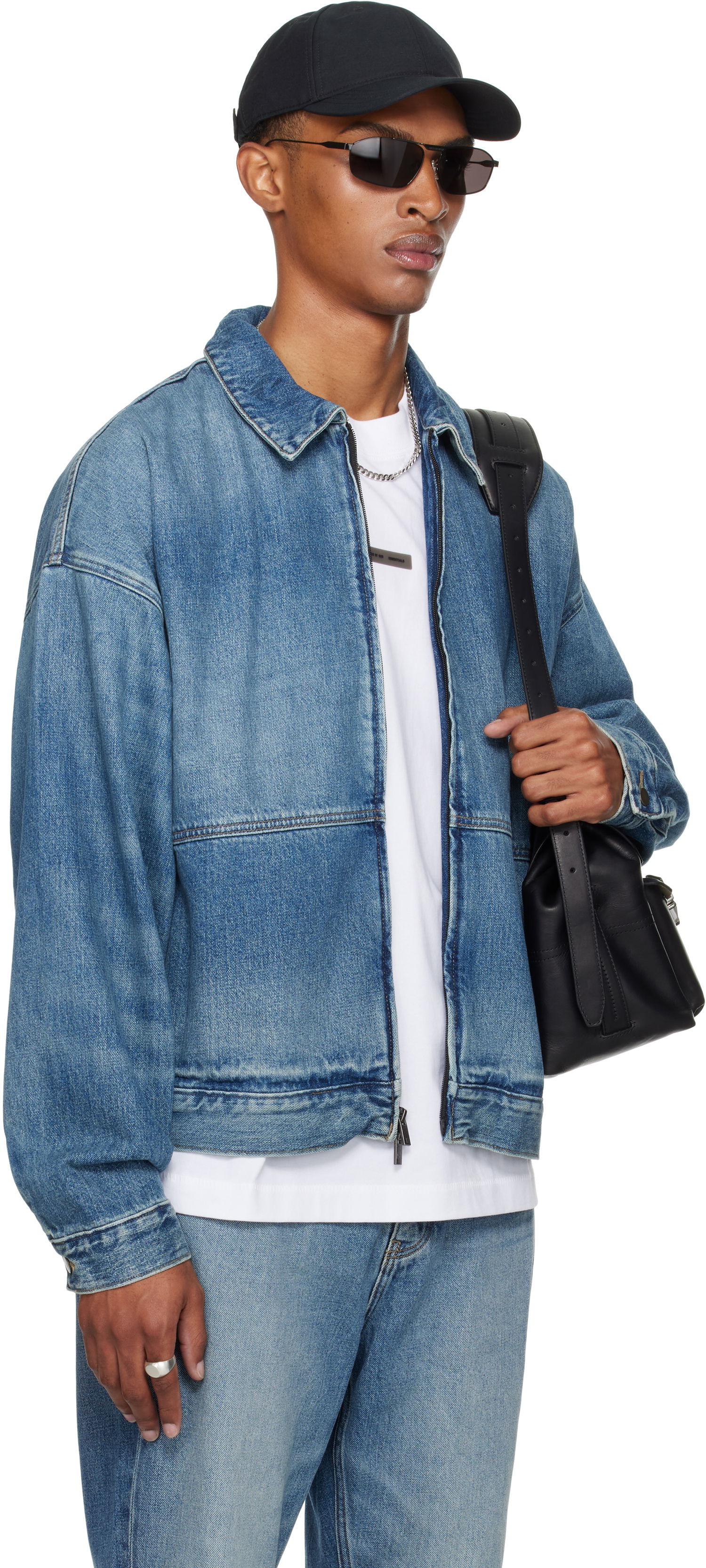 Bunda Fear of God Fear of God ESSENTIALS Denim Trucker Jacket Modrá | 202SP254270F, 1