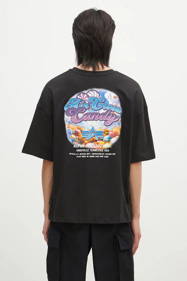 Tričko Alpha Industries Candy Crew T-Shirt With Print Čierna | 148509, 0