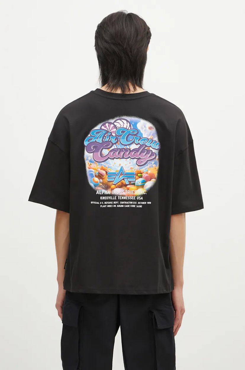 Tričko Alpha Industries Candy Crew T-Shirt With Print Čierna | 148509