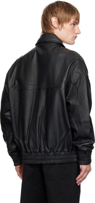 Bomber bunda Studio Nicholson Studio Nicholson Piston Leather Jacket Čierna | PISTON SNM - 1115, 2