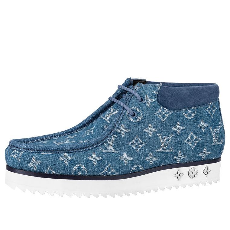 Tenisky a topánky Louis Vuitton Monogram Denim Ankle Boots Modrá | 1A8JTE