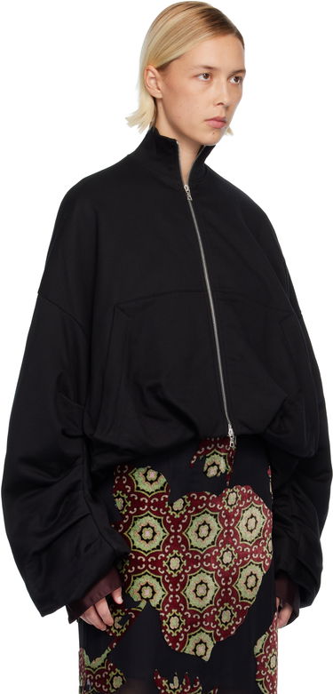 Bunda Dries Van Noten Dries Van Noten Draped Jersey Track Jacket Vínová | 252-011129-2611, 4