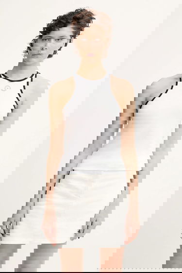 Tielko Sporty & Rich Sporty & Rich Srhwc Ribbed Tank Top Biela | TO080622305WH01, 0