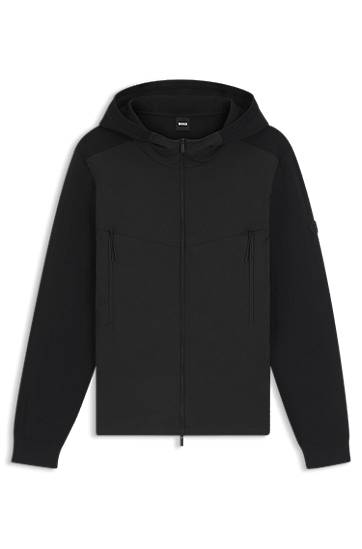 Bunda BOSS Regular-fit hooded jacket with weather protection Čierna | 50544686