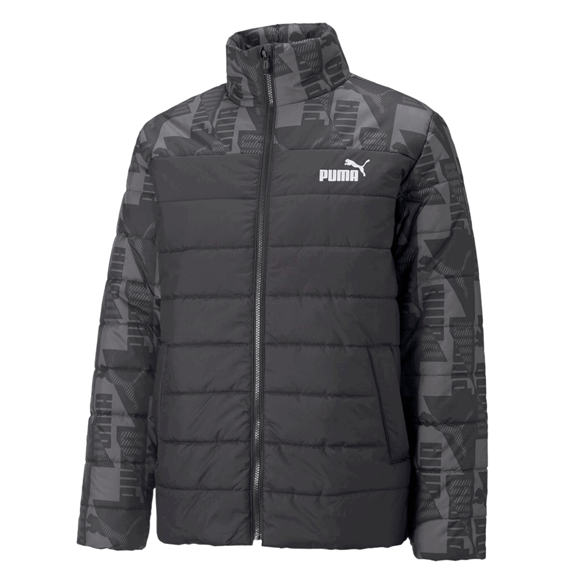 Prešívaná bunda Puma ESS+ Padded AOP Jacket Čierna | 849347-01, 0