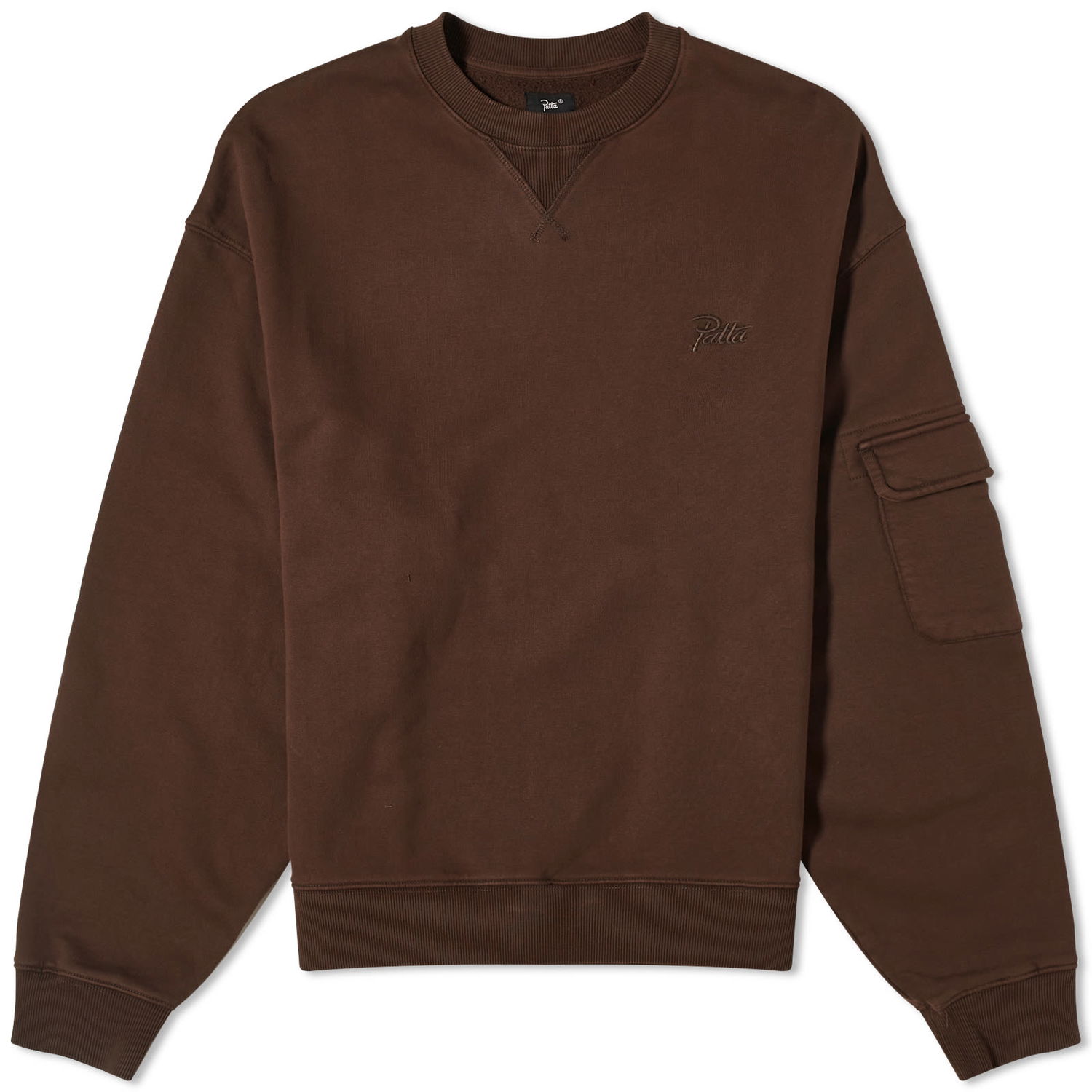 Sveter Patta Basic Pigment Dye Boxy Crewneck Hnedá | POC-BC23-DYE-PKT-BCS-001, 0
