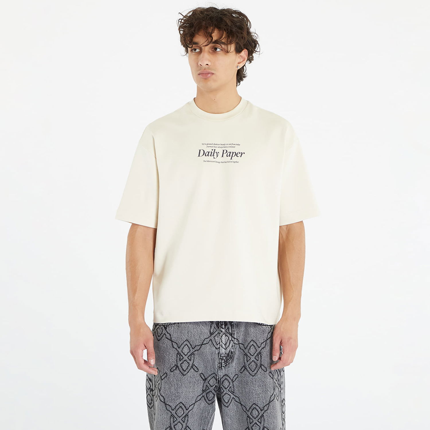 Tričko DAILY PAPER Rosie Short Sleeve T-Shirt Birch White Biela | 2321126, 0