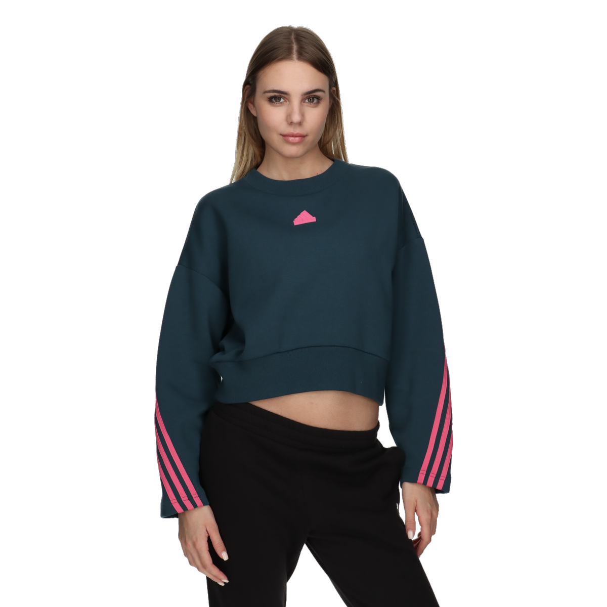 Mikina adidas Originals Future Icons Cropped Crewneck Sweatshirt with Three Stripes Rôznofarebný | IL3055, 0