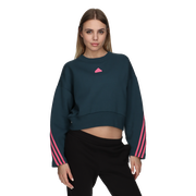 Future Icons Cropped Crewneck Sweatshirt with Three Stripes