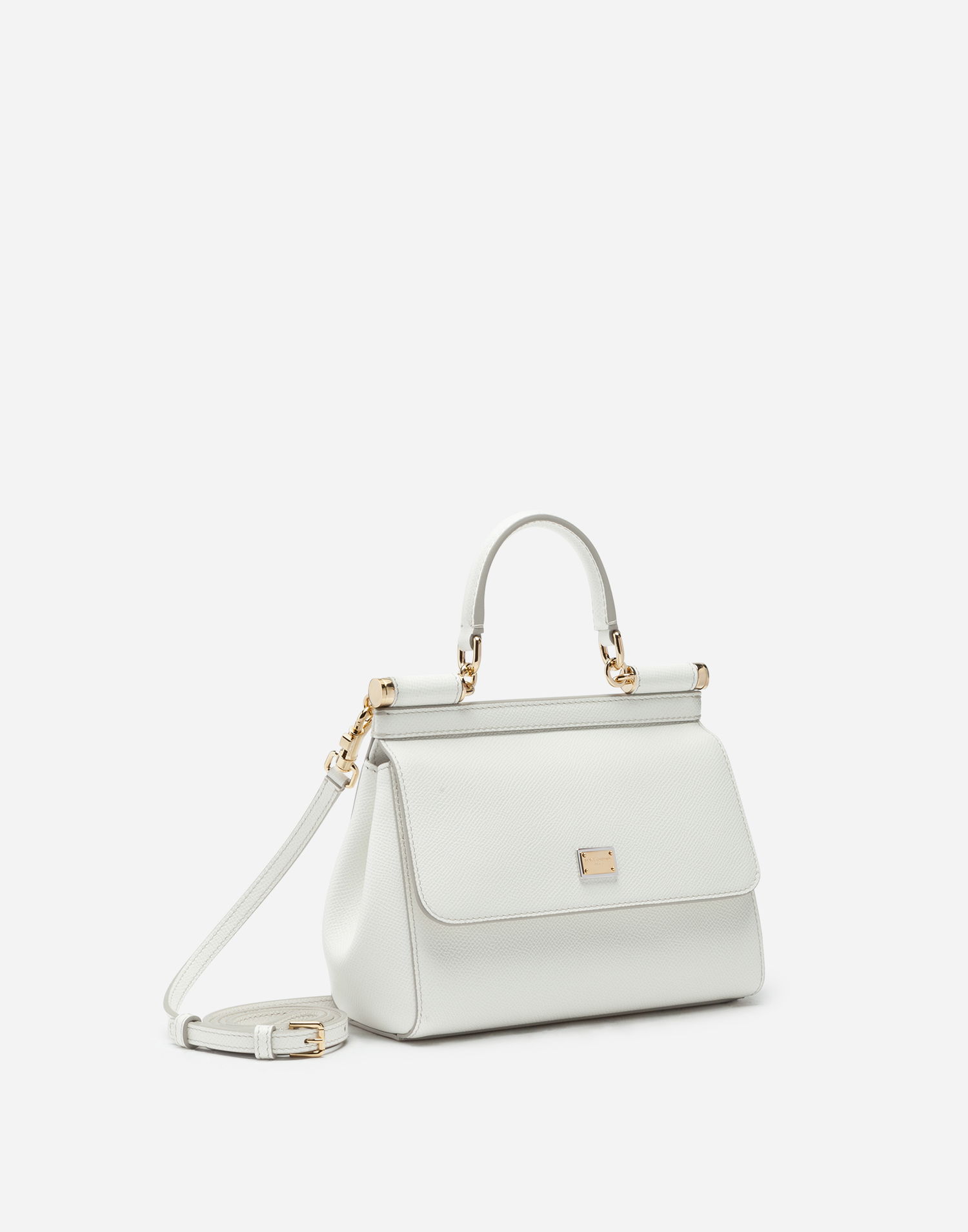 Kabelka Dolce & Gabbana White Leather Sicily Medium Shoulder Bag Biela | BB6003A100180001, 1
