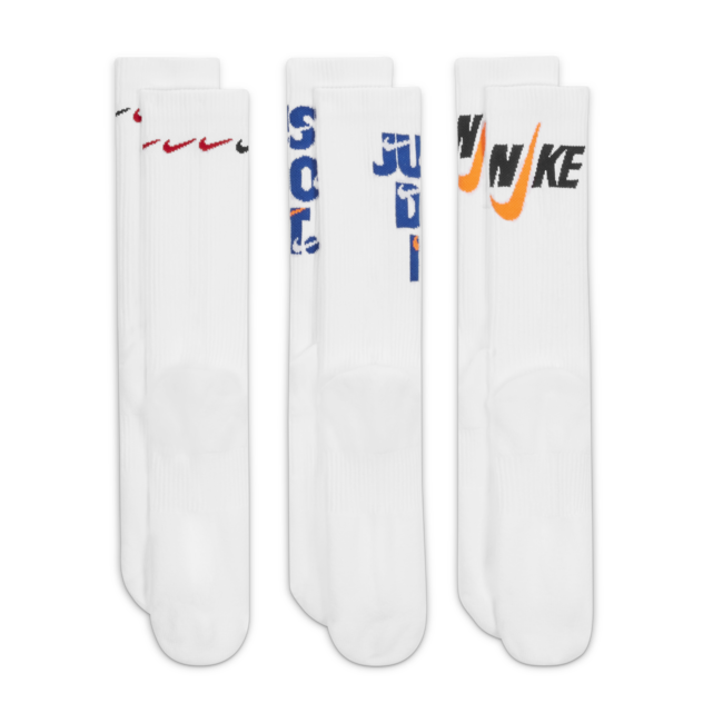 Ponožky Nike Everyday Plus Cushioned Crew Socks 3 Pairs Biela | DH3822-902, 1