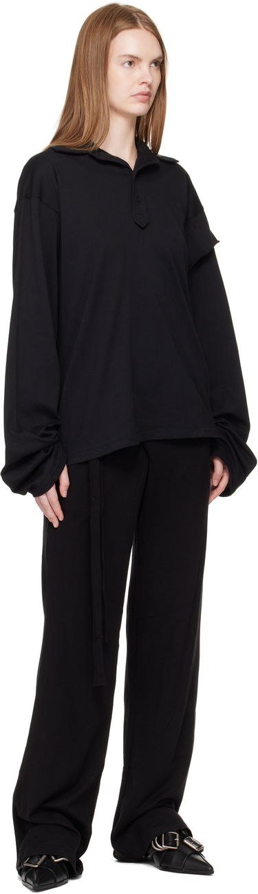 Polo tričko Ottolinger Ottolinger Long Sleeve Polo Čierna | 115-102915-02, 3