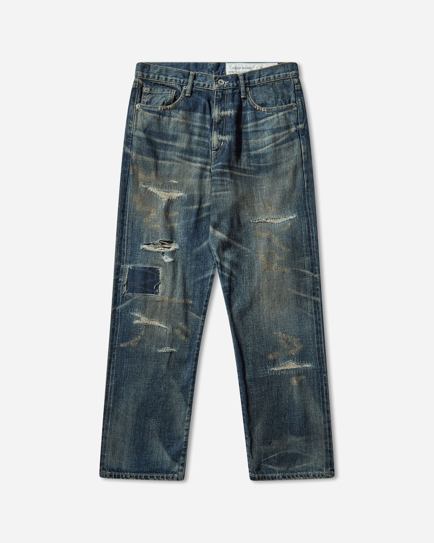 Džínsy Neighborhood Savage Distressed Ripped Patched Denim Jeans Modrá | 252XBNH-PTM08 INDIGO, 0