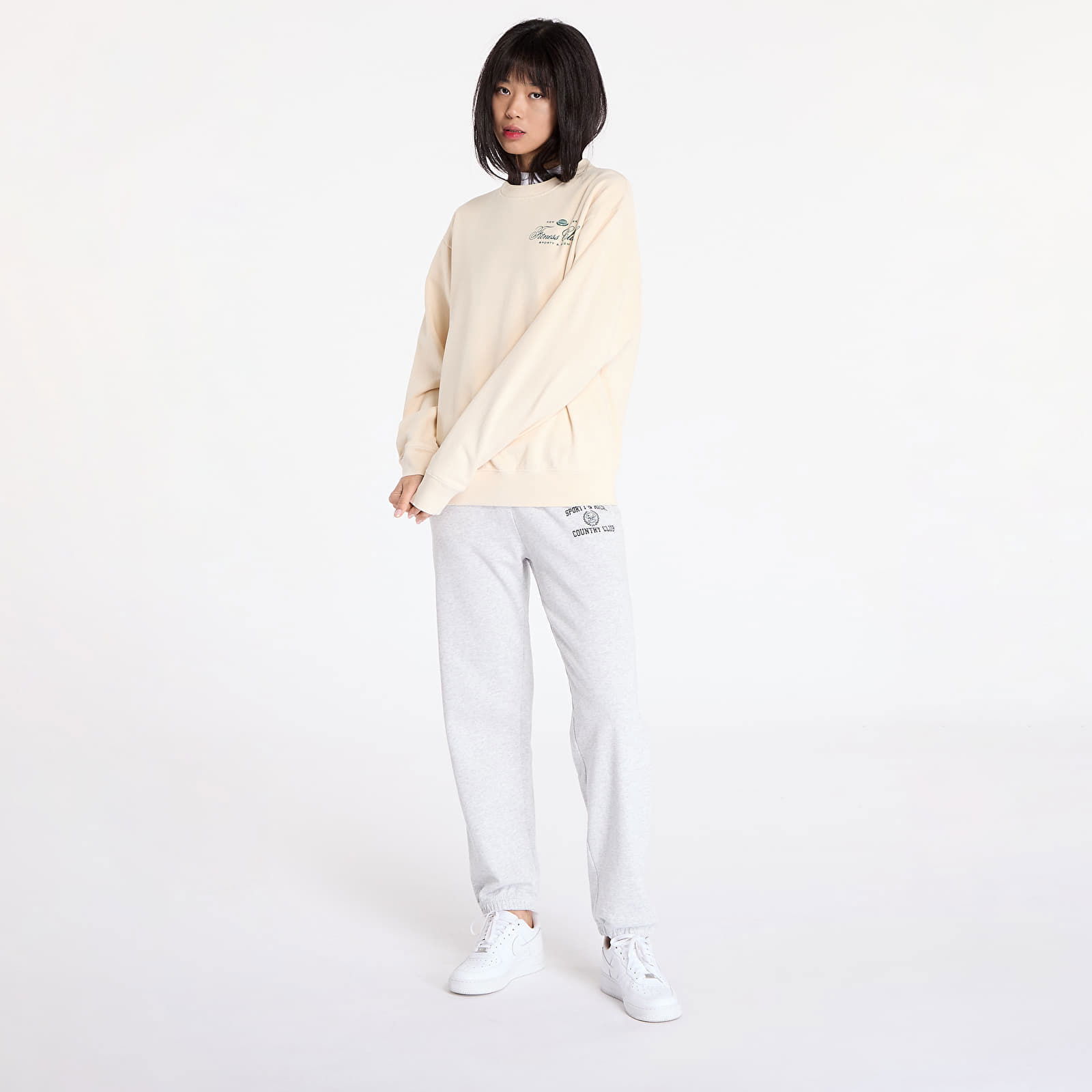 Fitness World Crewneck UNISEX Cream/ Alpine XS