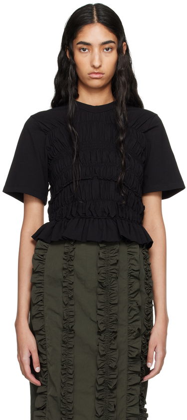 Tričko Cecilie Bahnsen Smocked T-Shirt Čierna | 2.24RTW11003 OASIS TOP, 0