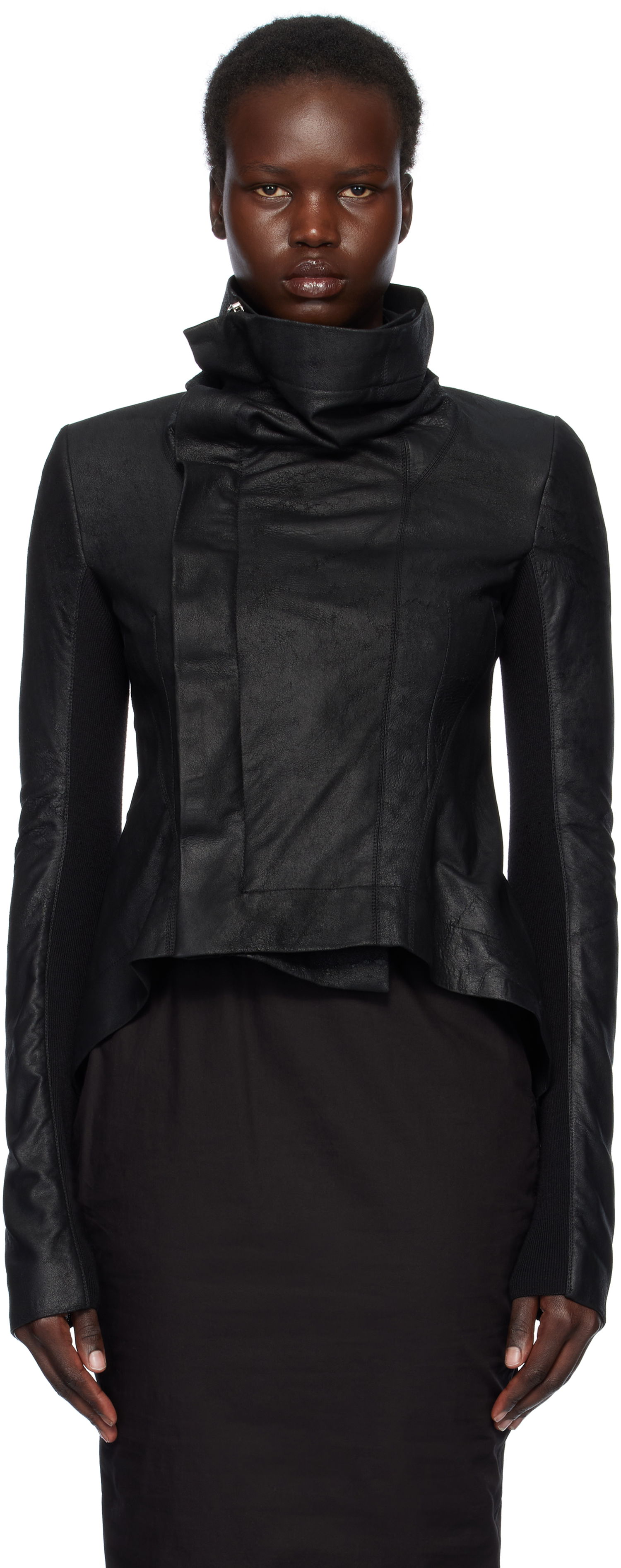 Bunda Rick Owens Rick Owens Hollywood Naska Biker Leather Jacket Čierna | RP01E7743 LBA, 0