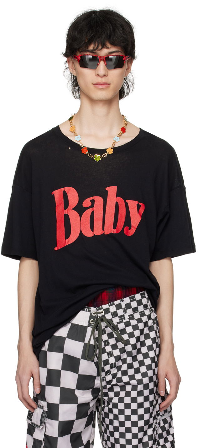 Tričko ERL ERL 'Baby' Print T-Shirt Čierna | ERL08T016, 0