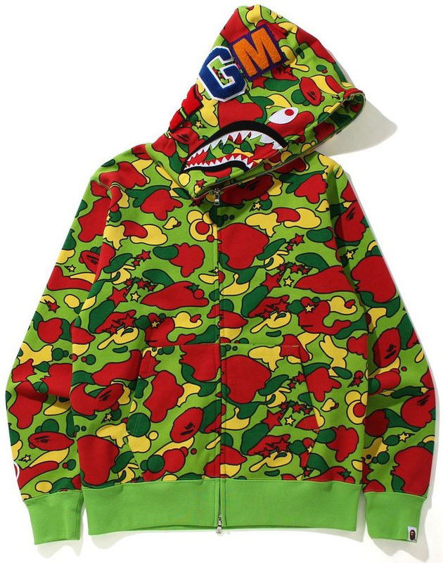 Bape Sta Camo Shark Zip Hoodie Multi