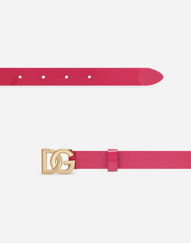 Opasok Dolce & Gabbana Dolce & Gabbana Patent Leather Belt With DG Logo Buckle Ružová | EE0062A147180411, 1