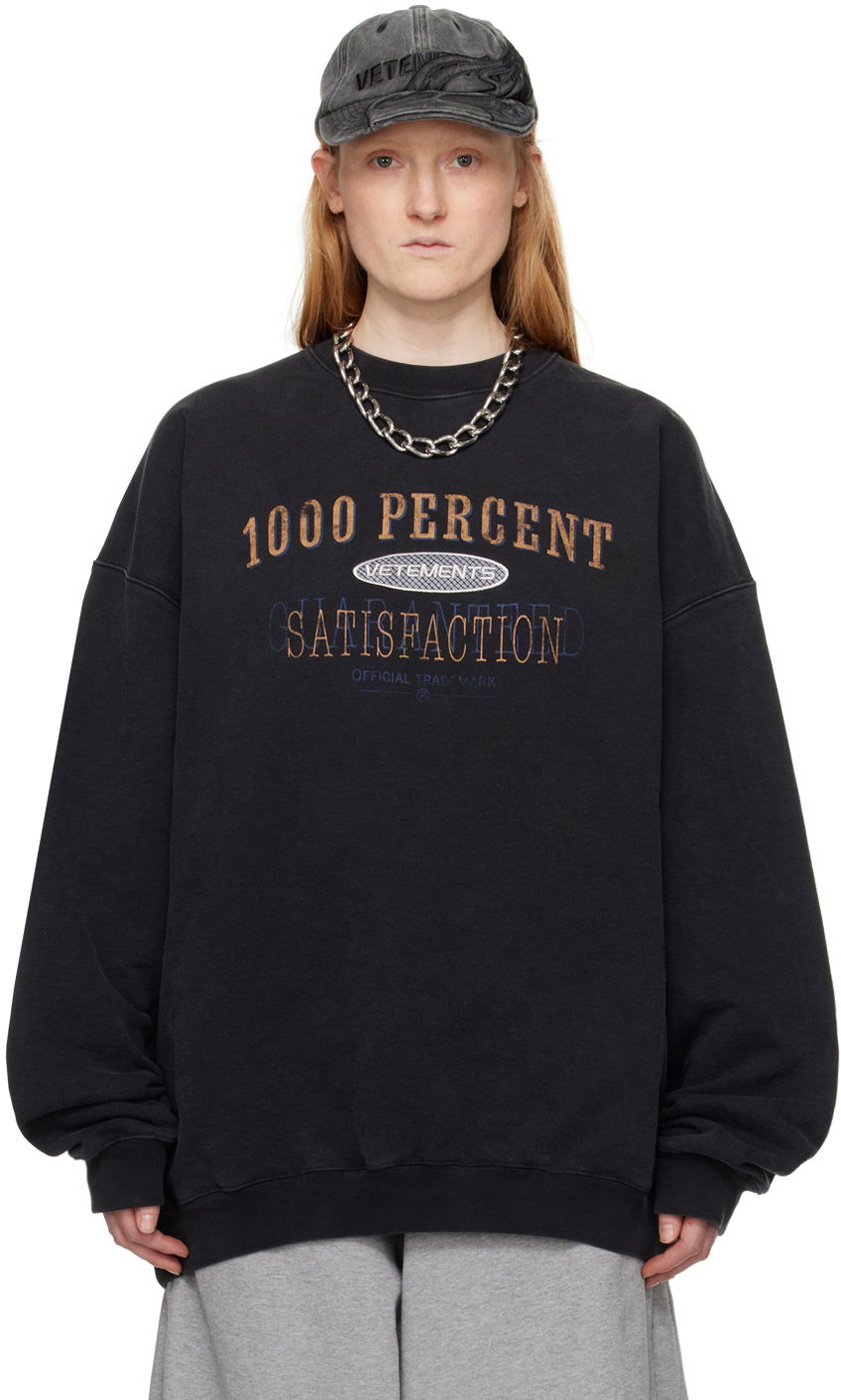 Mikina VETEMENTS '1000 Percent' Sweatshirt Čierna | UE64CW200B, 0