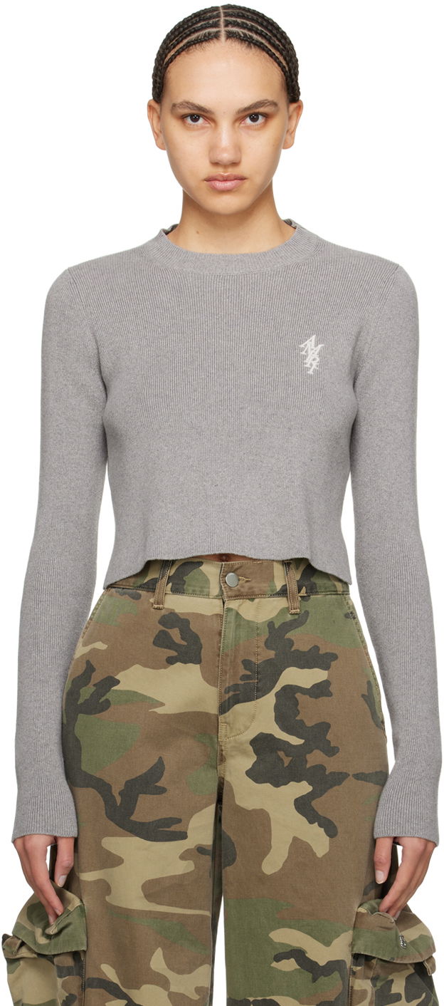 Sveter AMIRI Stack Sweater Šedá | PS24WKL009, 0