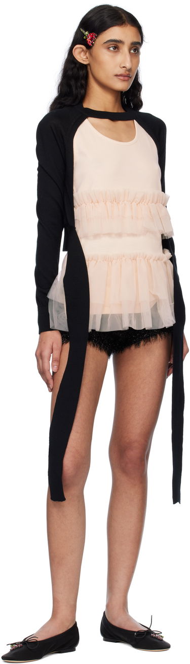 Sveter Simone Rocha Simone Rocha Cropped Cut-Out Cardigan Čierna | KMK20 0647, 4