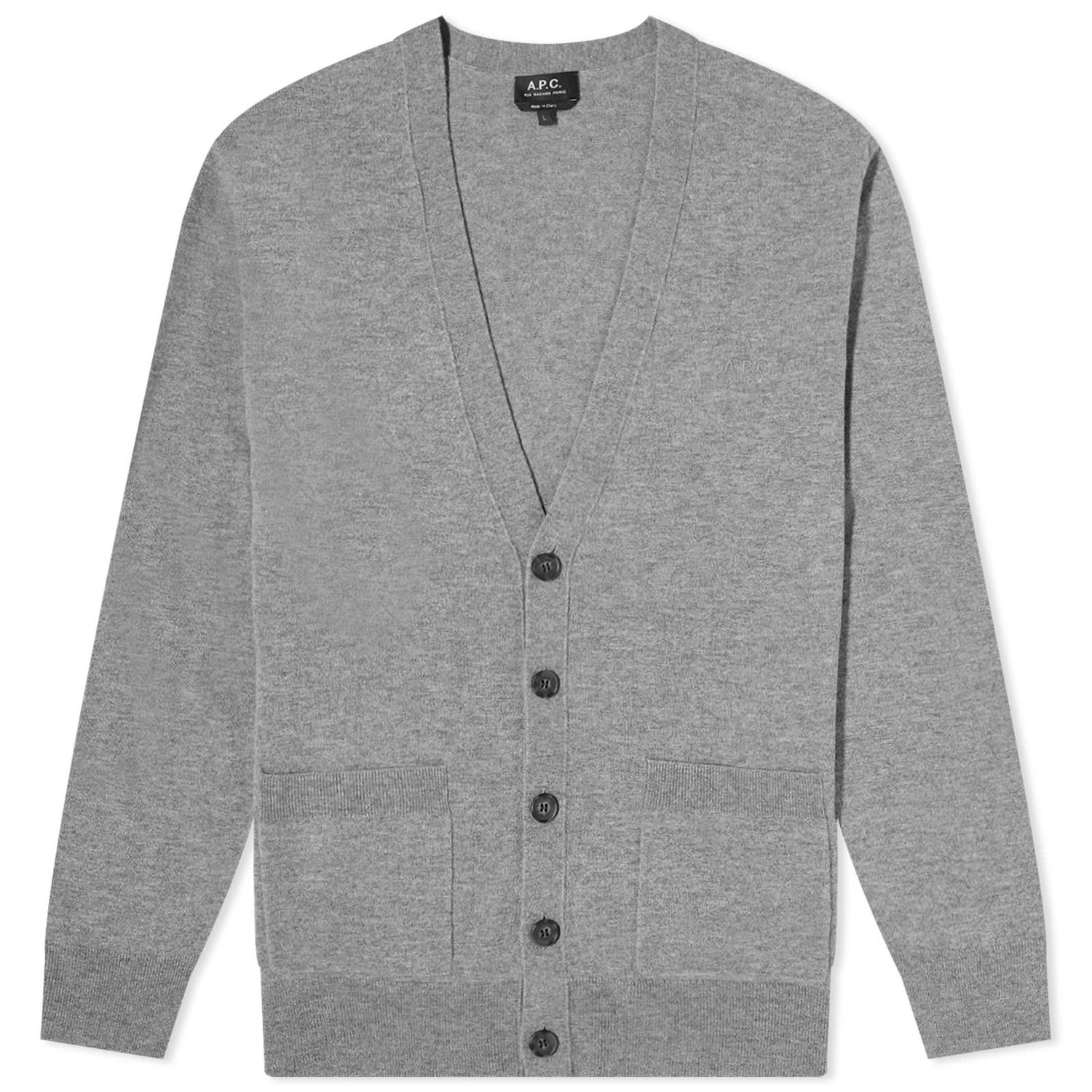 Sveter A.P.C. Theo Cardigan Heathered Grey Šedá | WVBBY-H22236-PLA, 0