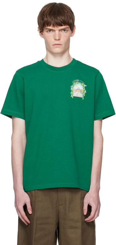 Tričko Casablanca Casablanca L'Arche De Tennis T-Shirt Zelené | MPF25-JTS-001-17-EX-FLANNELS, 0