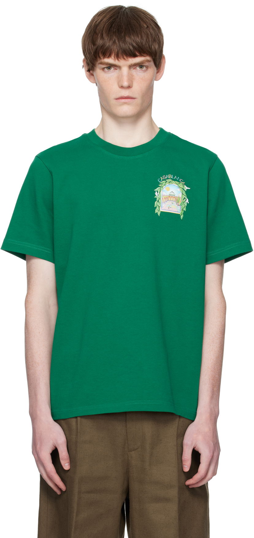 Tričko Casablanca Casablanca L'Arche De Tennis T-Shirt Zelené | MPF25-JTS-001-17-EX-FLANNELS