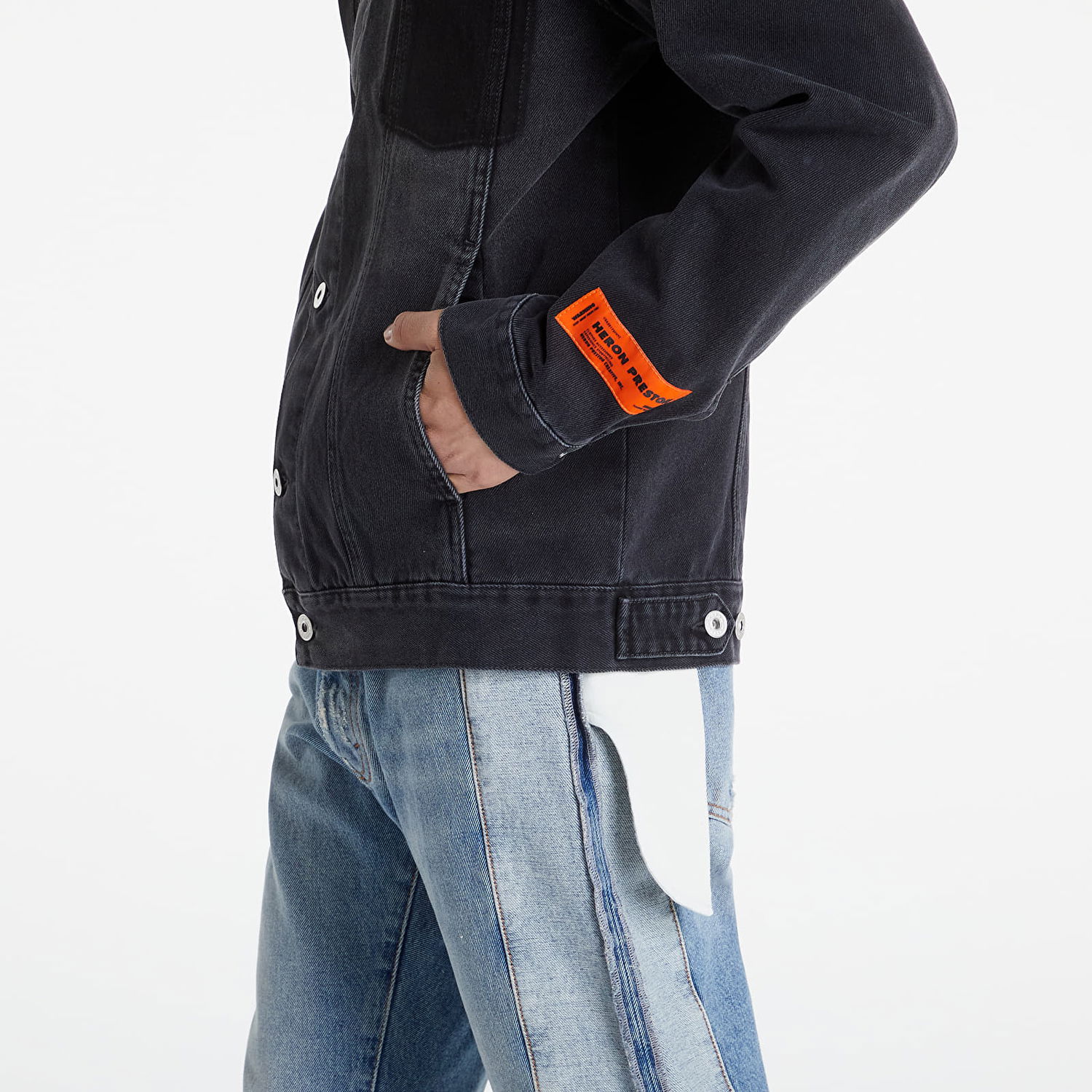 Bunda HERON PRESTON Ghost Pocket Reg Jacket Čierna | HMYE008S22DEN0011000, 1
