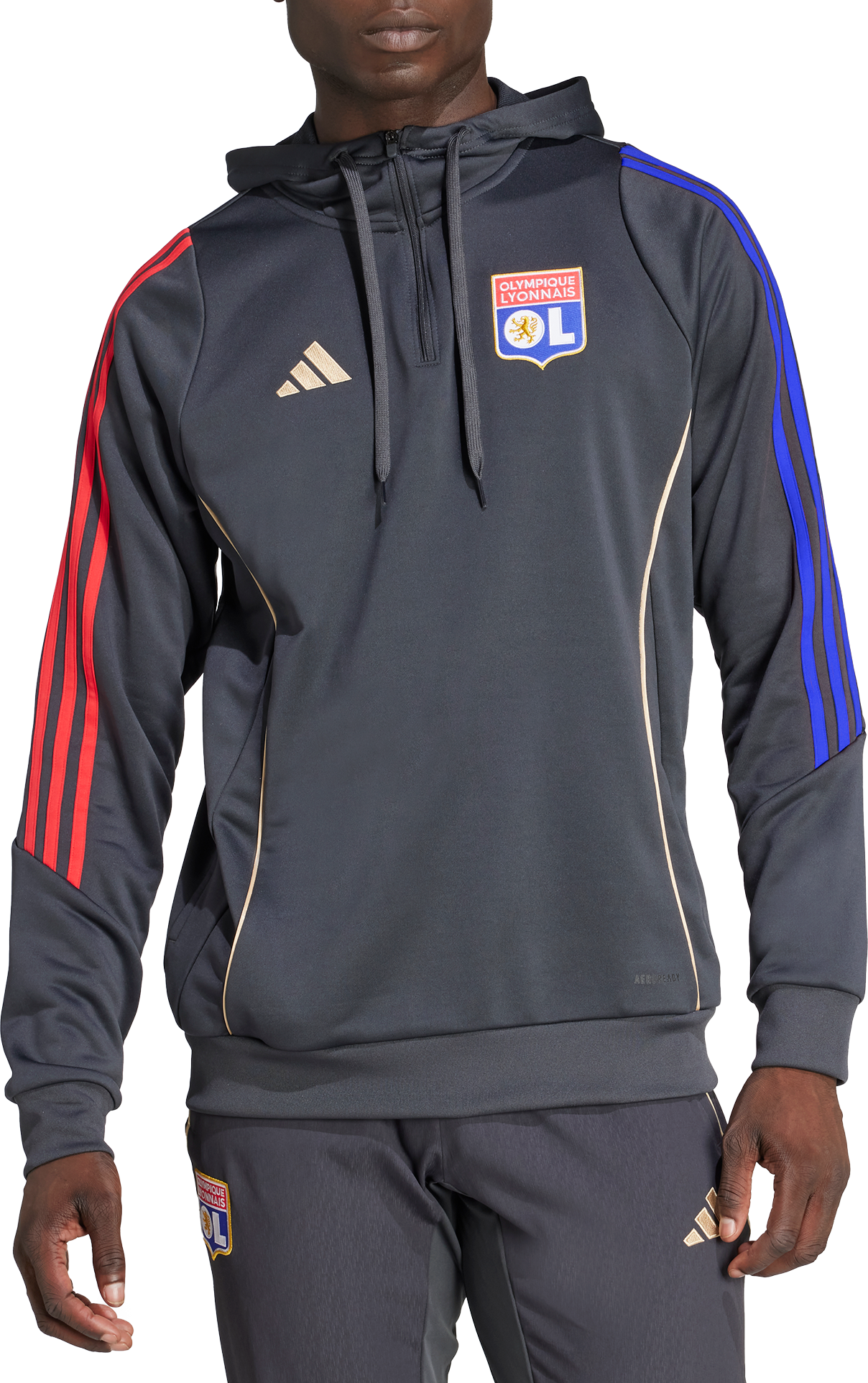Mikina adidas Originals Olympique Lyonnais TR Hoody Šedá | jl9490, 1