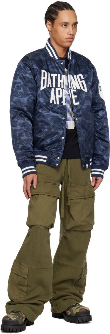Bomber bunda BAPE A Bathing Ape Camo Varsity Bomber Jacket Navy | 001HJK801005M, 3