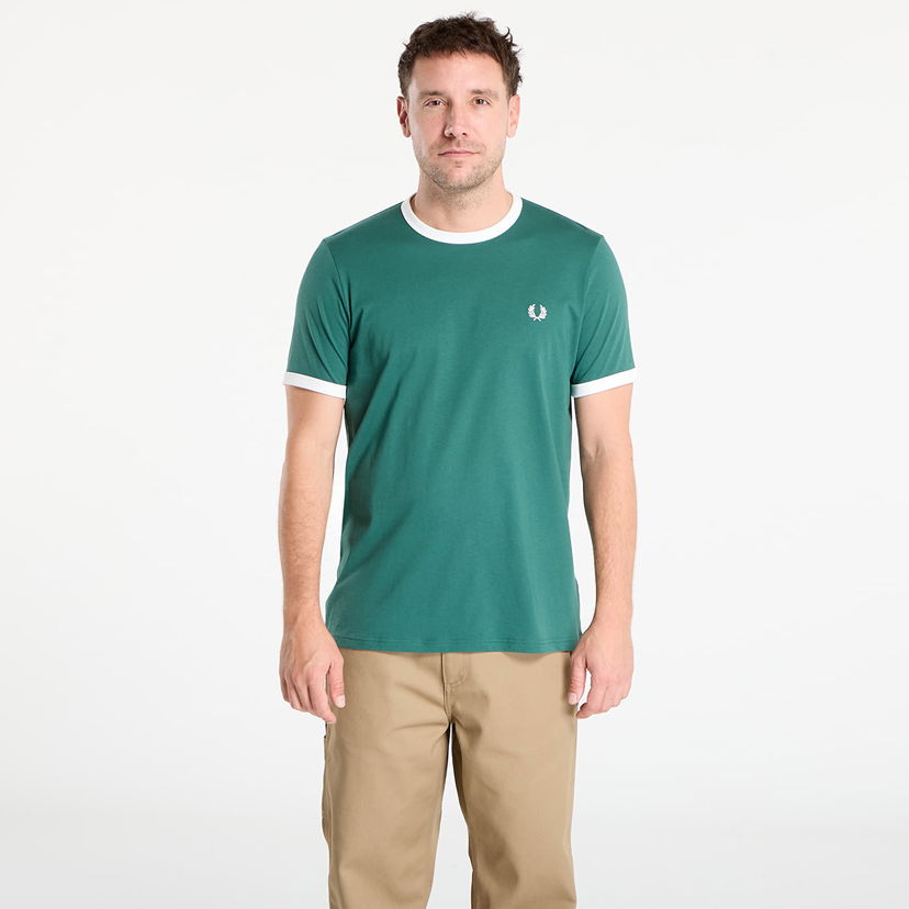 Tričko Fred Perry Fred Perry Ringer T-Shirt Zelené | M3519 Z93