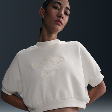 Sveter Nike Sportswear Collection Cropped Short Sleeve French Terry Crew Biela | HJ0224-133, 0