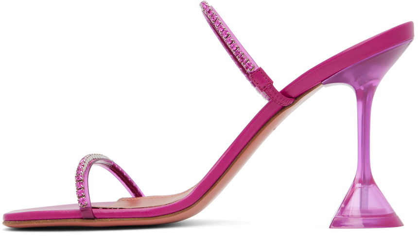 Amina Muaddi Gilda Glass Heeled Sandals