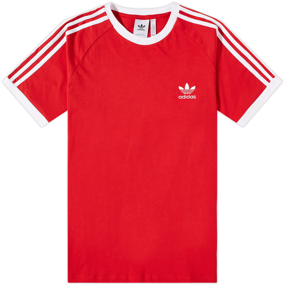 Tričko adidas Originals 3 Stripe Tee Červená | IA4852, 0