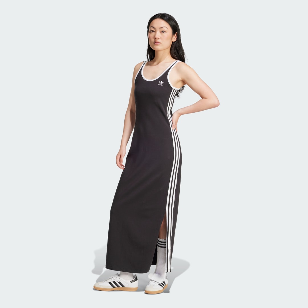 Šaty adidas Performance 3-Stripes Tank Maxi Dress Čierna | JD4619, 0