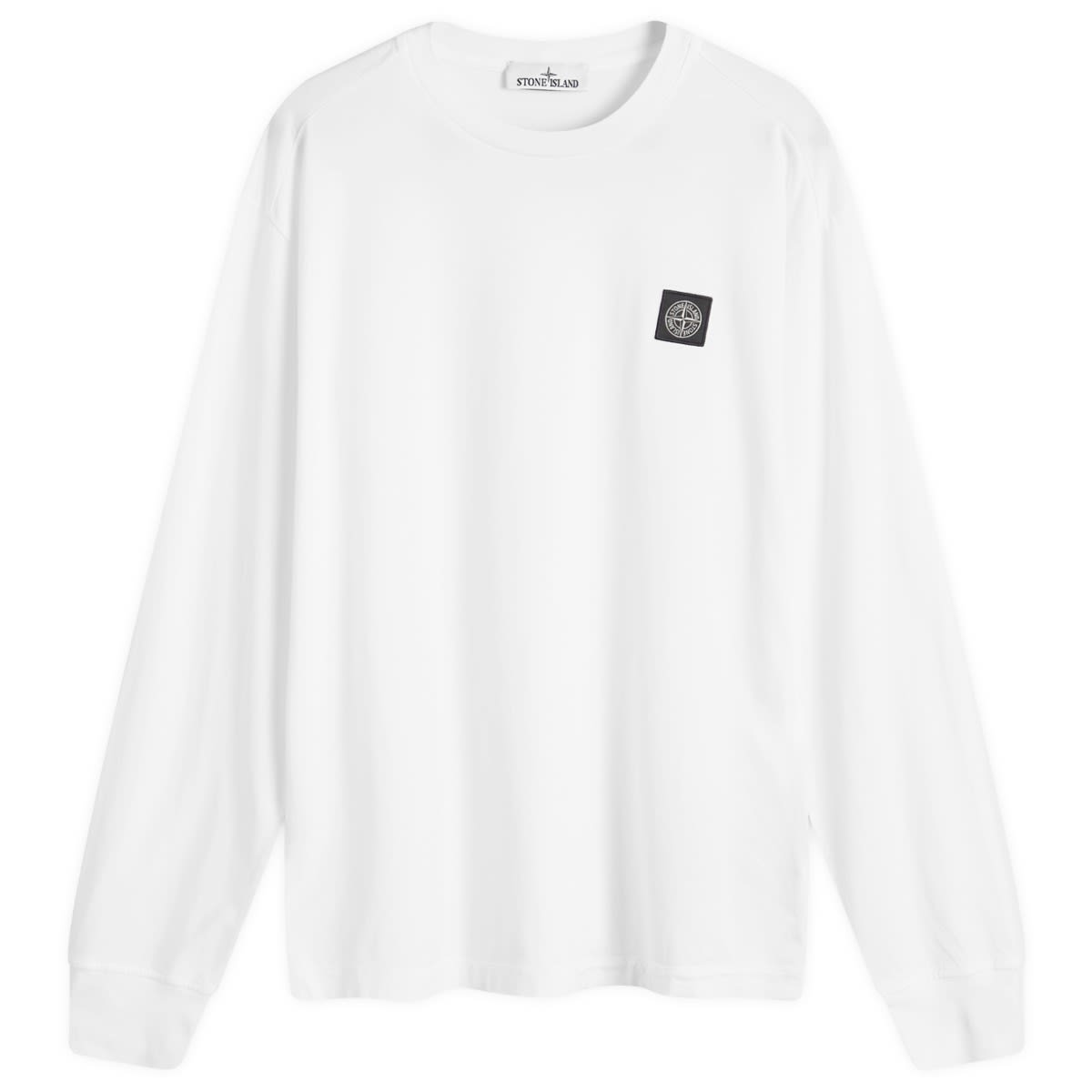Tričko Stone Island Long Sleeve Patch T-Shirt Biela | 811522713-A0001, 0