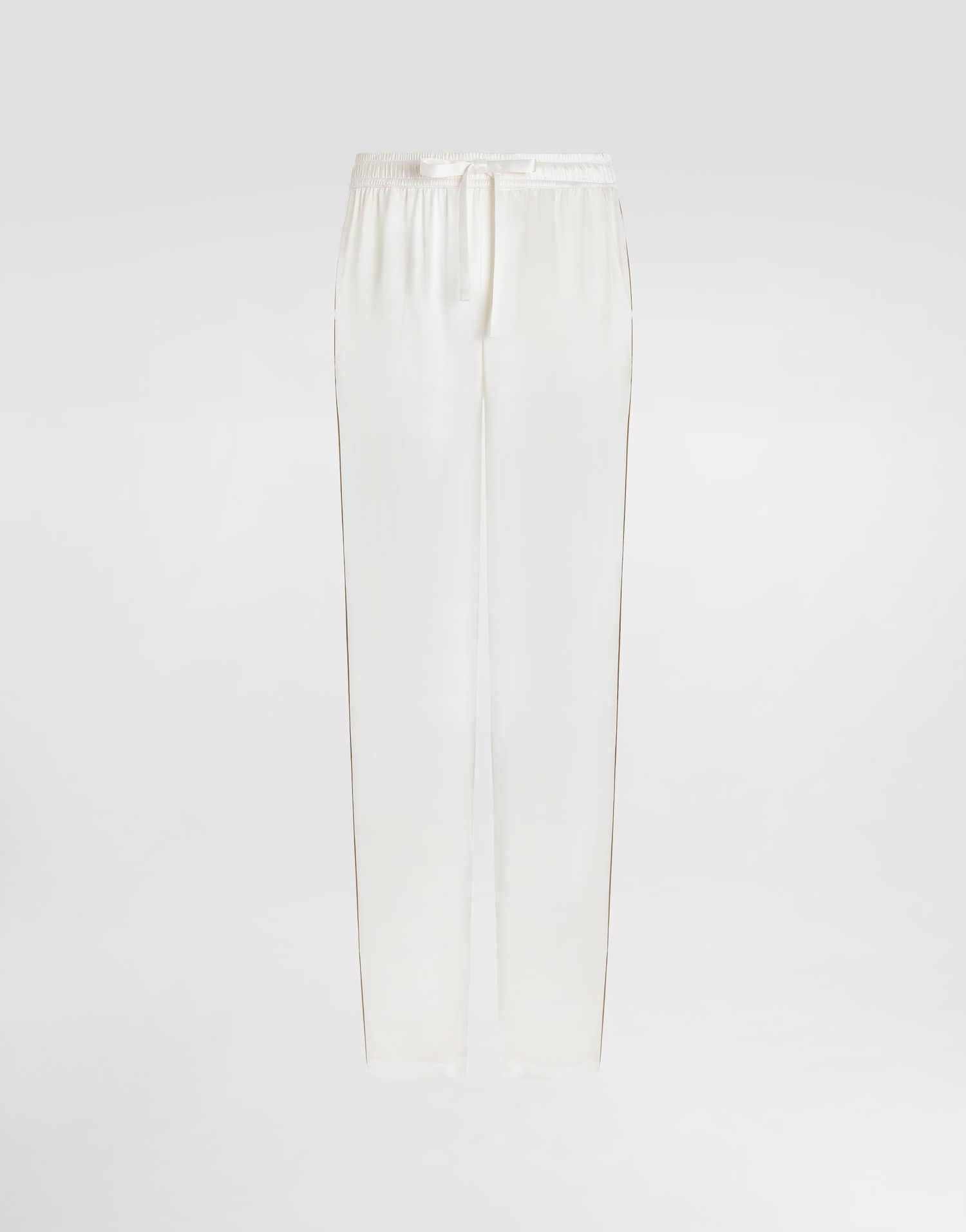 Pyžamo Dolce & Gabbana Dolce & Gabbana Silk Pajama Pants with Logo Embroidery Biela | GVCRAZFU1AUW0001, 0