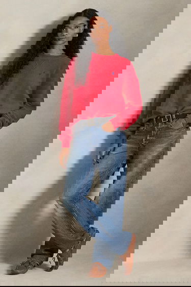 Mikina Polo by Ralph Lauren Plain Crew Neck Sweatshirt Červená | 211971697, 2