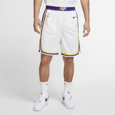 Šortky Nike Los Angeles Lakers Men's NBA Swingman Shorts Biela | AJ5616-100, 3