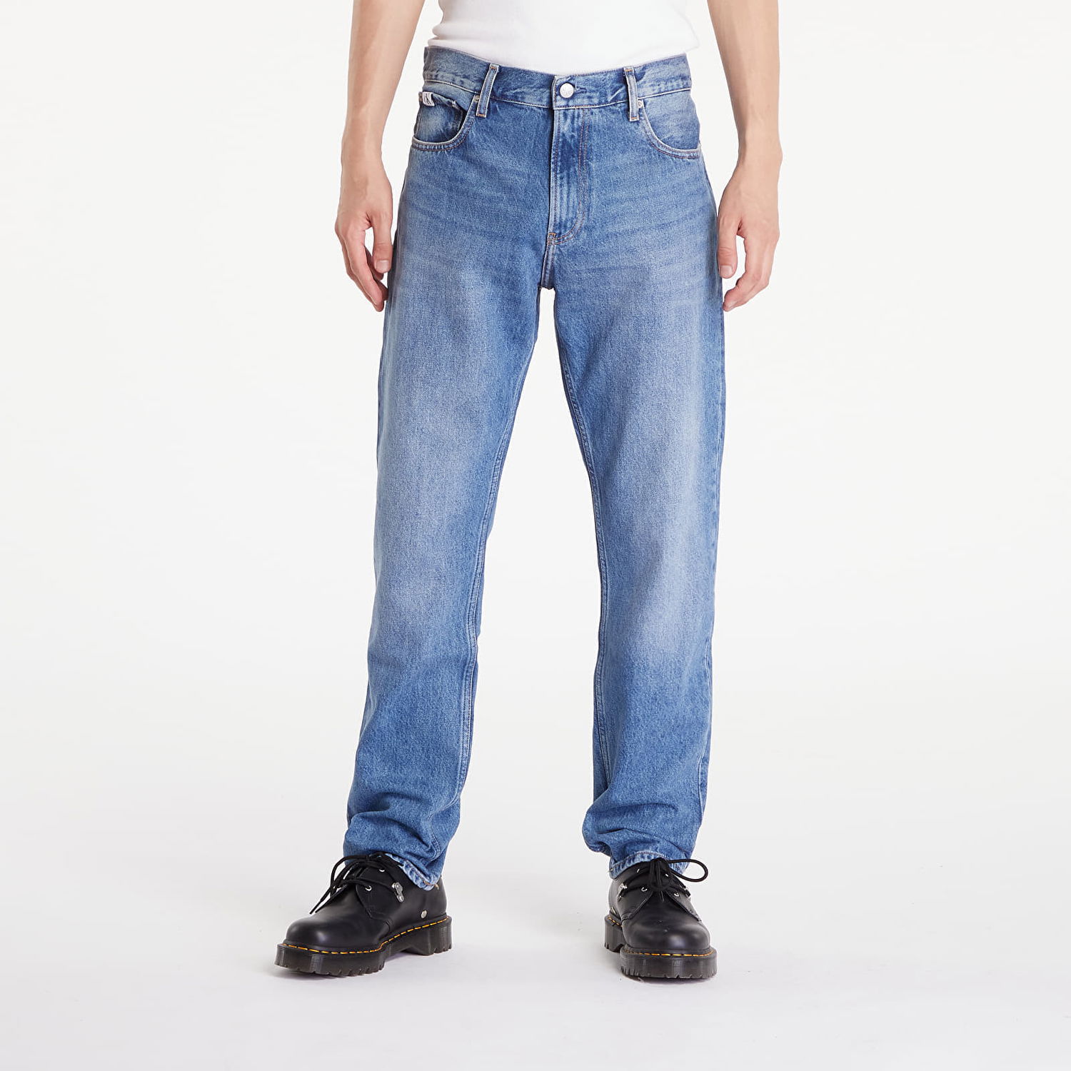 Džínsy CALVIN KLEIN Authentic Straight Jeans Denim Medium Modrá | J30J325726 1A4, 0