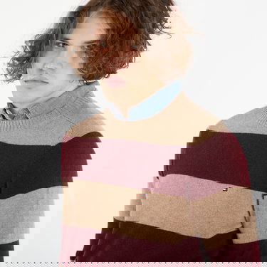 Sveter Tommy Hilfiger Striped Lambswool Crew Neck Sweater Rôznofarebný | MW0MW36535 0BQ, 1