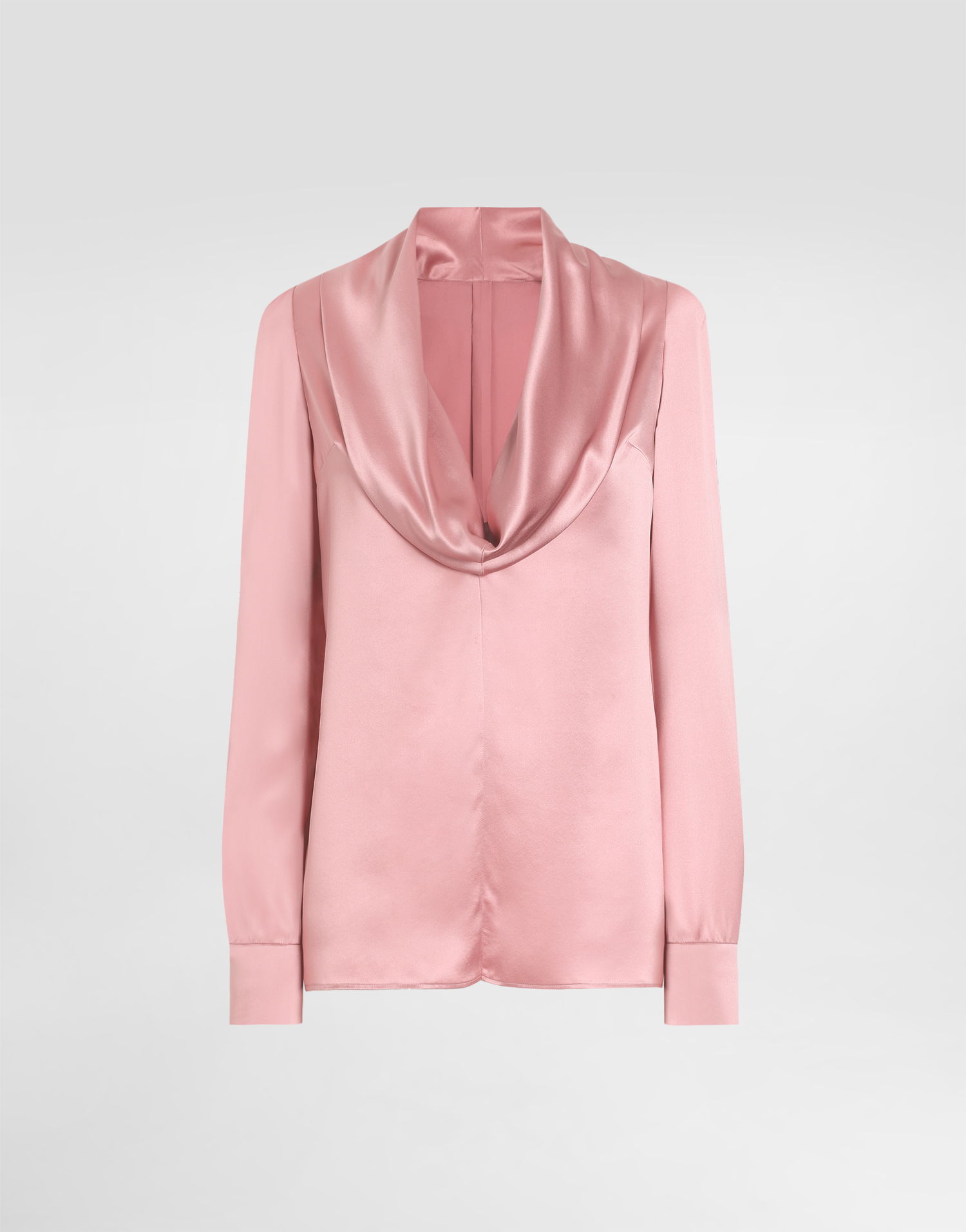 Košeľa Dolce & Gabbana Dolce & Gabbana Satin Blouse with Shawl Neck Ružová | F7AM0TFU1AUFB473, 0