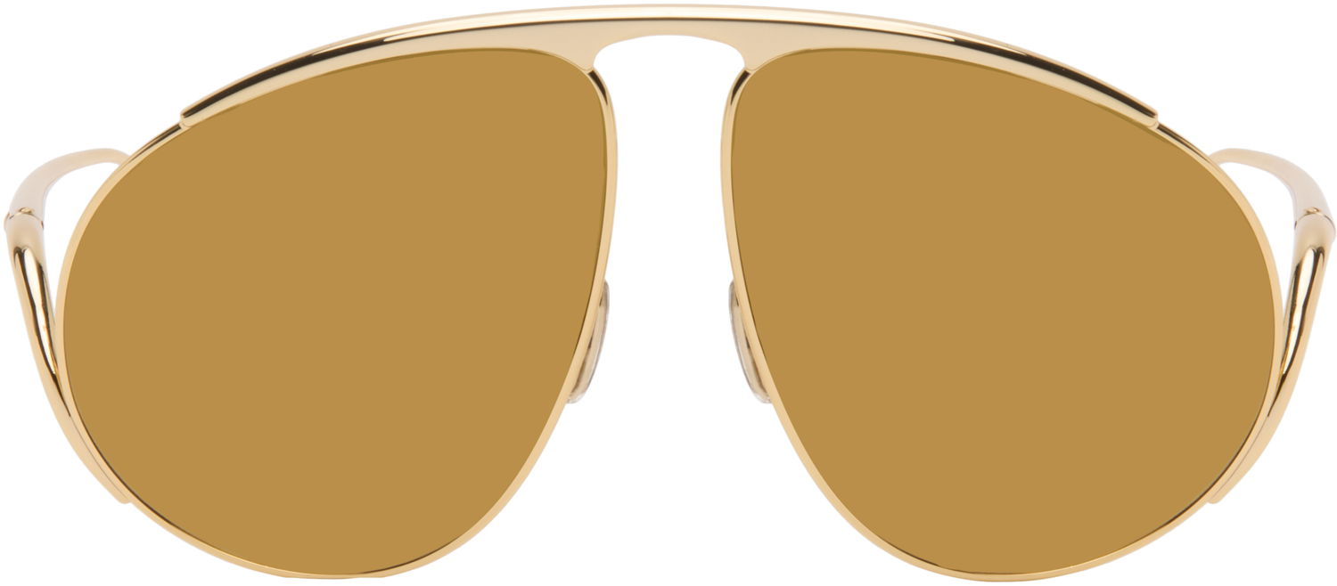 Slnečné okuliare Loewe Hillock Aviator-Style Double Bridge Sunglasses Metalická | LW40180UM6130G 840126861563, 0