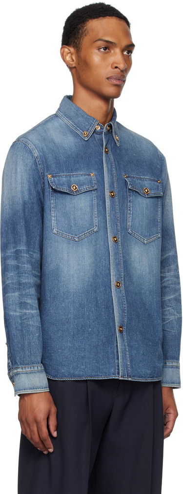 Košeľa Versace Versace Denim Shirt Modrá | 1013887_1A14406, 1