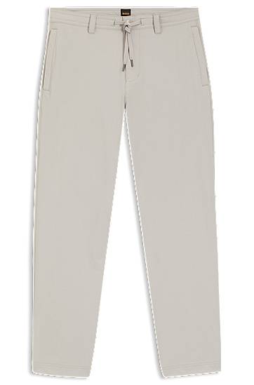 Nohavice BOSS Straight-tapered-fit chinos in stretch fabric Šedá | 50555049, 0