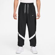 Woven Basketball Pants with Mesh Side Panels and Diagonal Stripes