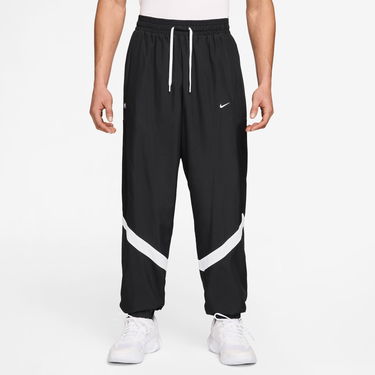 Nohavice Nike Woven Basketball Pants with Mesh Side Panels and Diagonal Stripes Čierna | HV3365-010, 0