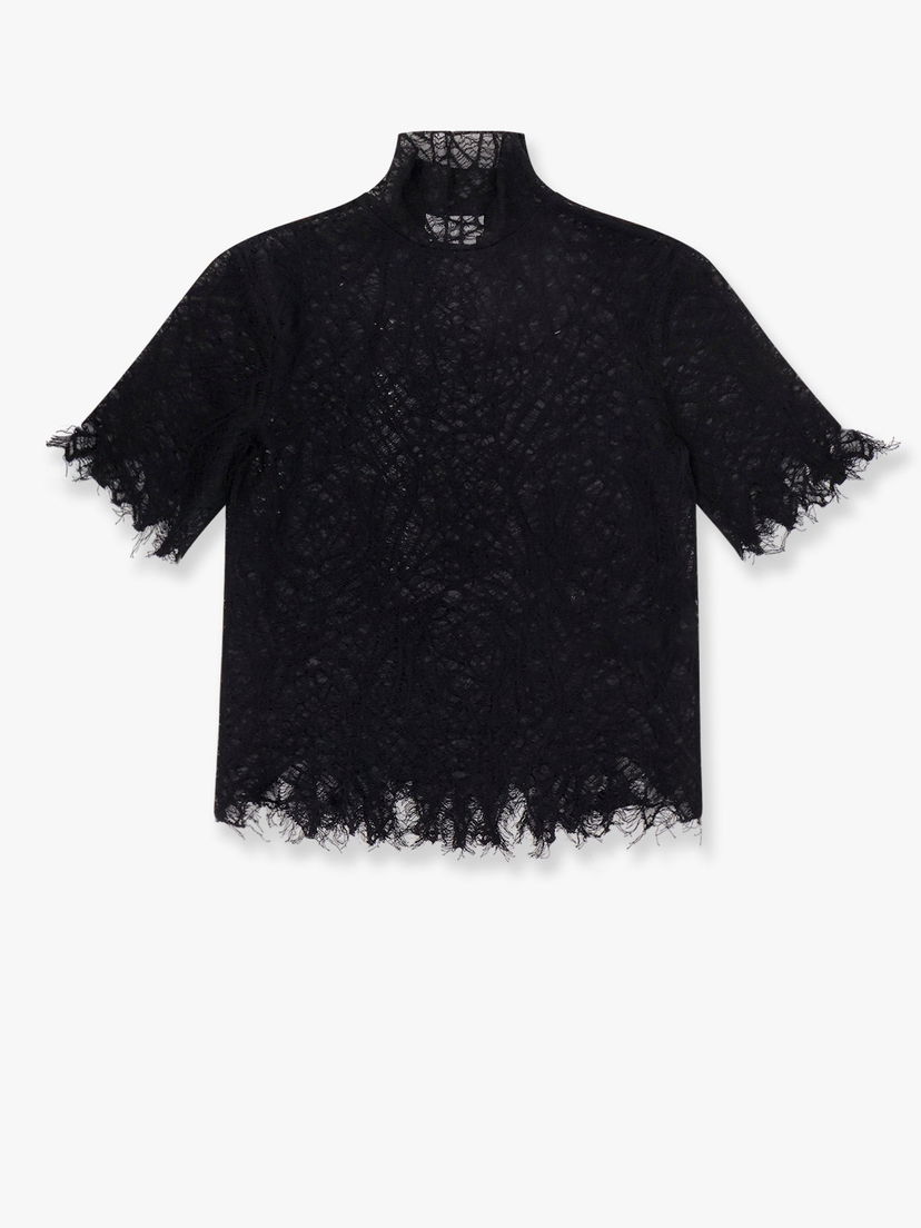 Tričko Alexander McQueen Alexander McQueen Women's Lace Mock Neck Top undefined | 829306Q1BC91000